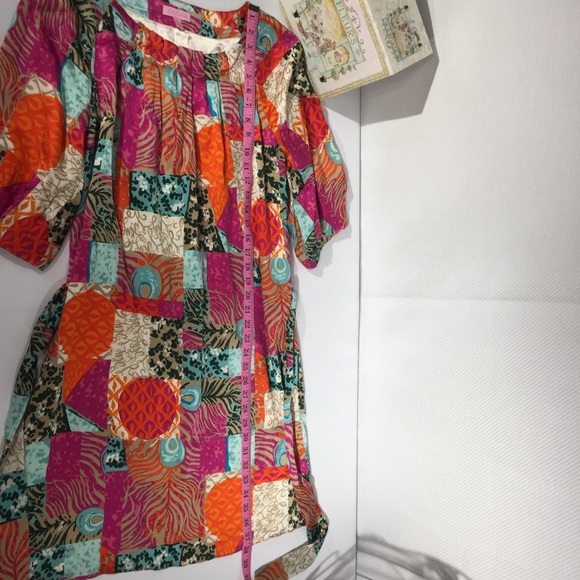 Lilly Pulitzer Patchwork Silk Peacock Dress Size 8 - Picture 3 of 8